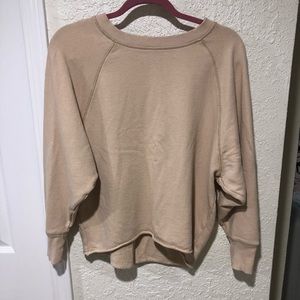 Aerie women’s size XS tan crew neck sweatshirt.